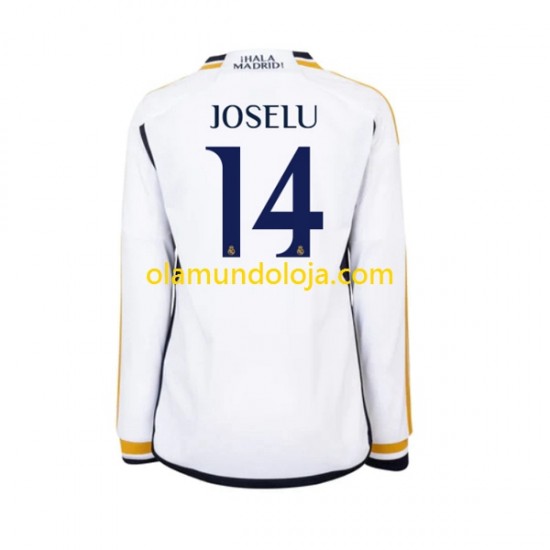 Camisola Real Madrid JOSELU 14 Homem Equipamento Primeiro 2023-2024 Manga Comprida